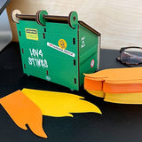 Genuine Fred Desk Dumpster Pencil Holder Funny 3-Compartment Office Organizer with Flame Note Cards