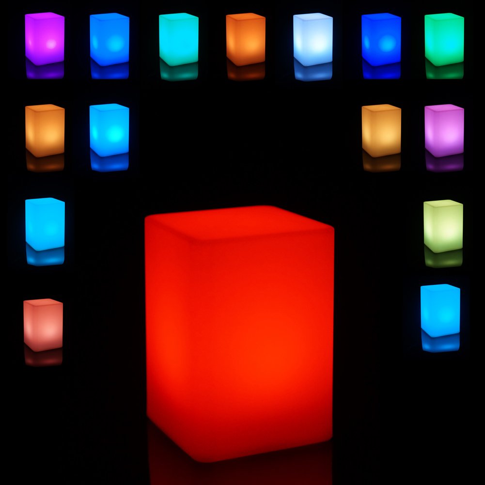 Rechargeable RGB LED Cube Lamp 6” – Waterproof Color Changing Indoor & Outdoor Mood Light