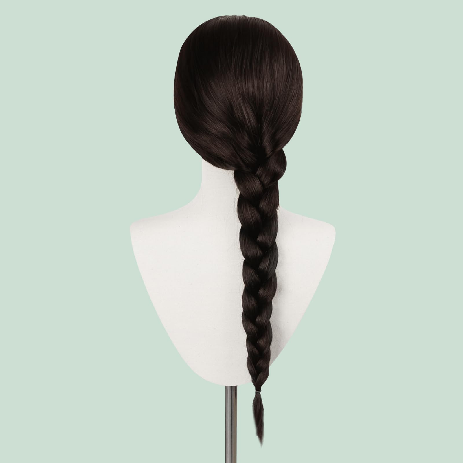 Brown Braided Witch Wig – Heat-Resistant Long Braid Elphaba Style Hair for Cosplay & Halloween 🧙‍♀️✨