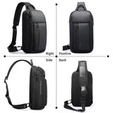 BANGE Waterproof Sling Bag for Men – Lightweight Crossbody Shoulder Backpack with Multi-Pocket Storage (Black)