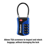 Master Lock TSA Approved 4-Digit Combination Luggage Lock with Flexible Cable, Travel Security Padlock