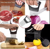 Ergonomic Stainless Steel Onion & Vegetable Holder Slicing Cutter Tool