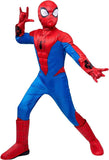 Marvel Spider-Man Youth Deluxe Costume – Padded Jumpsuit with Gloves & Detachable Fabric Mask for Kids