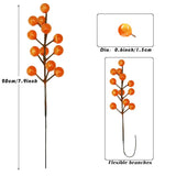 30Pcs Artificial Orange Berry Picks – Realistic Faux Holly Sprigs & Fall Stems for Halloween, Thanksgiving & Home Decoration (8.8 Inches)