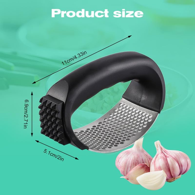 Stainless Steel Garlic Press Rocker – Easy Grip Garlic Crusher & Mincer