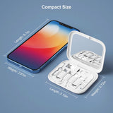Portable USB-C Adapter Travel Kit with Mirror – Multi Cable Organizer with SIM Card Storage