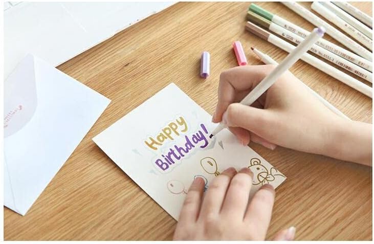 12-Color Fine Point Metallic Marker Set for Dark Paper and DIY Crafts