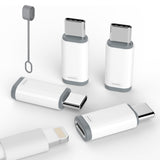 Lightning to USB-C Adapter 4 Pack Fast Charging & Data Sync Converter for iPhone 15/16/17 Pro Max, Samsung & Pixel – Aluminum Mini Connector