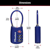 Master Lock TSA Accepted Combination Luggage Lock with Flexible Steel Cable, Resettable 3-Dial Travel Padlock