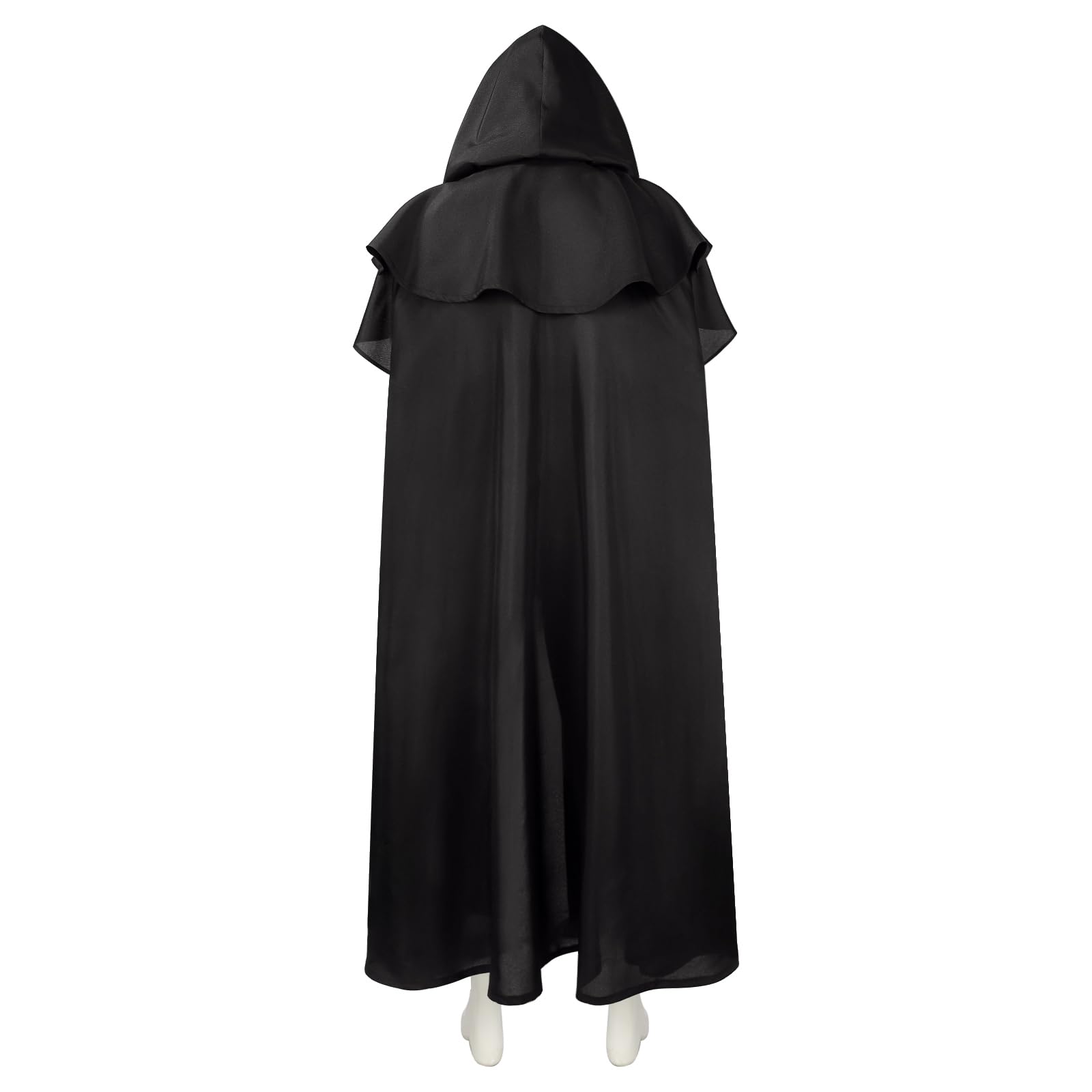 Medieval Black Hooded Cloak – Long Gothic Cape with Enlarged Hood for Halloween & Cosplay ⚔️🖤