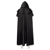 Medieval Black Hooded Cloak – Long Gothic Cape with Enlarged Hood for Halloween & Cosplay ⚔️🖤