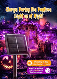 Purple Solar String Lights – 240 LED Outdoor Halloween Fairy Lights for Yard, Garden & Patio Decor (19.6 ft)