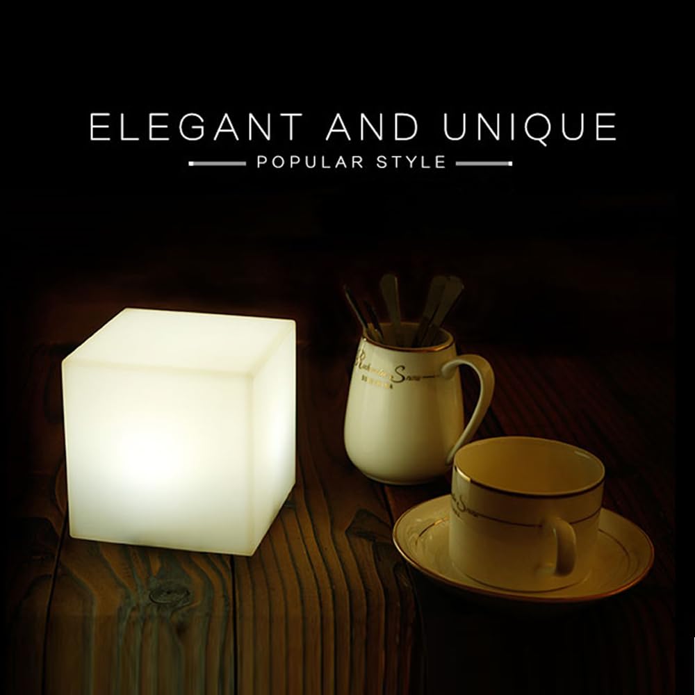 4” Rechargeable RGB LED Cube Night Light – Child-Friendly Waterproof Color Changing Mood Lamp