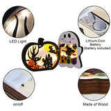 Wooden Halloween Pumpkin & Ghost Lantern Set – Light-Up Table Decorations with Warm Glow