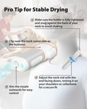 Hands-Free Pet Hair Dryer with Neck Strap, High-Speed Airflow, Negative Ion Technology, and Adjustable Heat and Speed Settings for Dogs and Cats