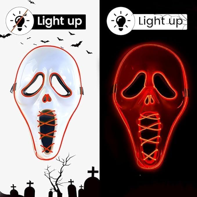 Red Skull Latex Halloween Mask – Full Head Horror Mask with Shroud, Breathable & Comfortable Scary Costume for Adults