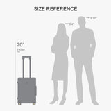 LEVEL8 20” Rolling Carry-On Luggage, Lightweight Polycarbonate Hard Shell Spinner Suitcase with TSA Lock (Grey)