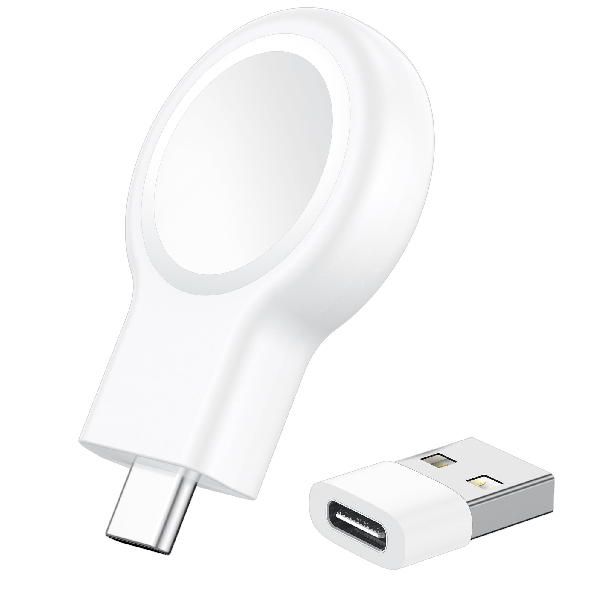 2-in-1 Magnetic Apple Watch Charger – Portable USB-C & USB-A Travel Charging Adapter for iWatch