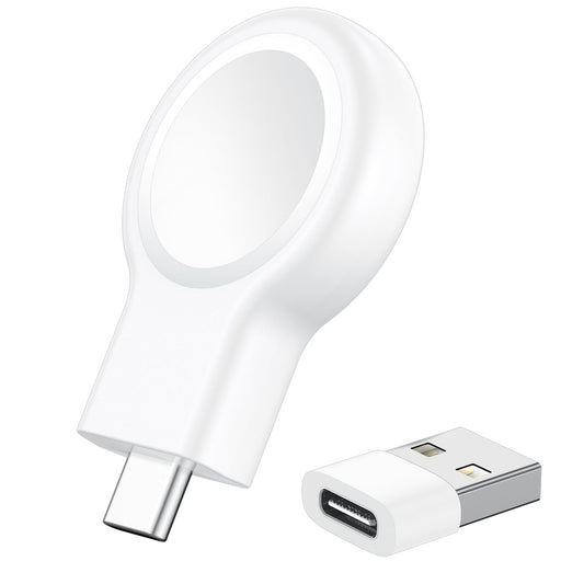 2-in-1 Magnetic Apple Watch Charger – Portable USB-C & USB-A Travel Charging Adapter for iWatch