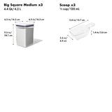 Airtight POP Food Storage Containers – 6-Piece Bulk Pantry Set with Scoops (White)