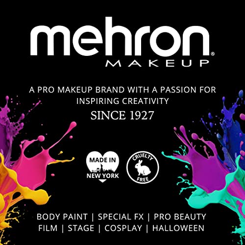 Mehron Clown White Lite – Professional Ultra-White Cream Makeup for Clowns, Mimes & Performers