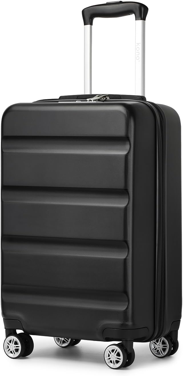 24-Inch Black Expandable Hardshell Checked Suitcase with TSA Lock