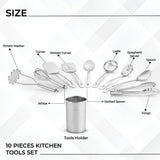 10-Piece Stainless Steel Kitchen Tool Set – Heavy Duty, Dishwasher Safe & Durable