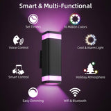 WiFi Smart RGB Outdoor Wall Light – Dusk to Dawn Up & Down Sconce with Alexa Control