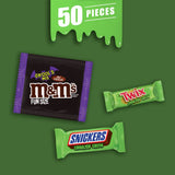 Ghoulish Green Halloween Candy Mix – 50PCS SNICKERS, TWIX & M&M’s Assorted Chocolates 🍫💚 Spooky Limited Edition