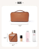 Large Capacity Makeup & Toiletry Travel Bag for Women, Waterproof Cosmetic Organizer with Brush Compartment