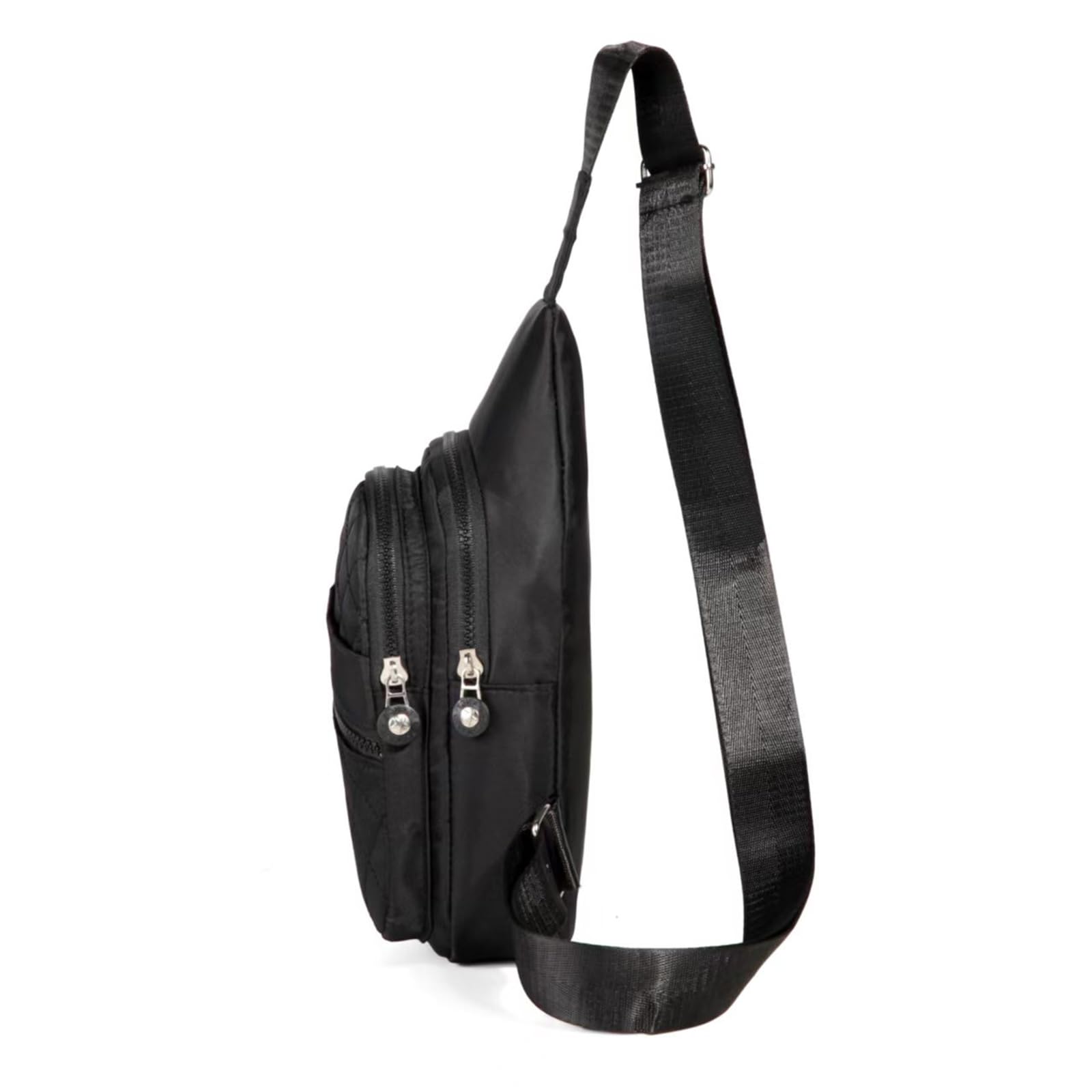 Evancary Compact Anti-Theft Sling Bag for Men & Women – Water-Resistant Crossbody Daypack (Black)
