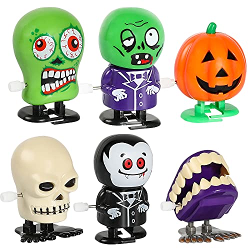 Halloween Wind-Up Toy Assortment – 12pcs Walking & Jumping Halloween Characters for Kids Party Favors