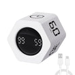 Lucky Time Hexagon Productivity Timer with Flip Control, Custom Countdown & Count-Up, Silent Vibration Desk Timer for Work, Study & Kitchen – White
