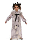 Sweet Screams Girl’s Halloween Costume – Spooky Nightgown Dress with Hair Bows & Extensions 💀🎀