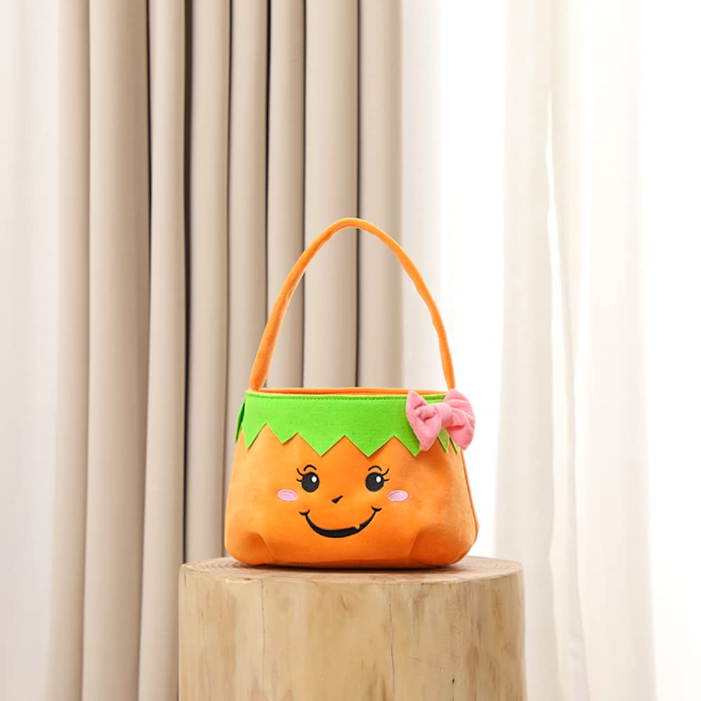 Plush Pumpkin Halloween Trick or Treat Bucket – Soft Reusable Candy Bag for Kids & Toddlers