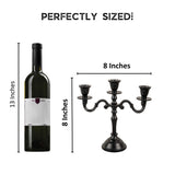 Mini Black Matte Metal Candelabra – 3-Arm Baby Candle Holder for Halloween, Weddings & Home Decor (8” Tall)