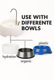 AMICUS Aqua Mini Cat & Dog Water Fountain with Stainless Steel Faucet, Activated Carbon Filter & USB Powered Quiet Pump – White