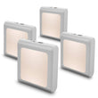 MAZ-TEK Plug-In Dimmable LED Night Light – Auto Dusk to Dawn Sensor with Soft Warm White Glow (4-Pack)