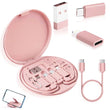 Multi USB Adapter Travel Kit – USB-C Cable with Lightning, Micro USB & SIM Card Storage Case