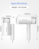 Beautural White Foldable Portable Garment Steamer 1000W Handheld Travel Steam Iron with Leak-Proof Multi-Angle System
