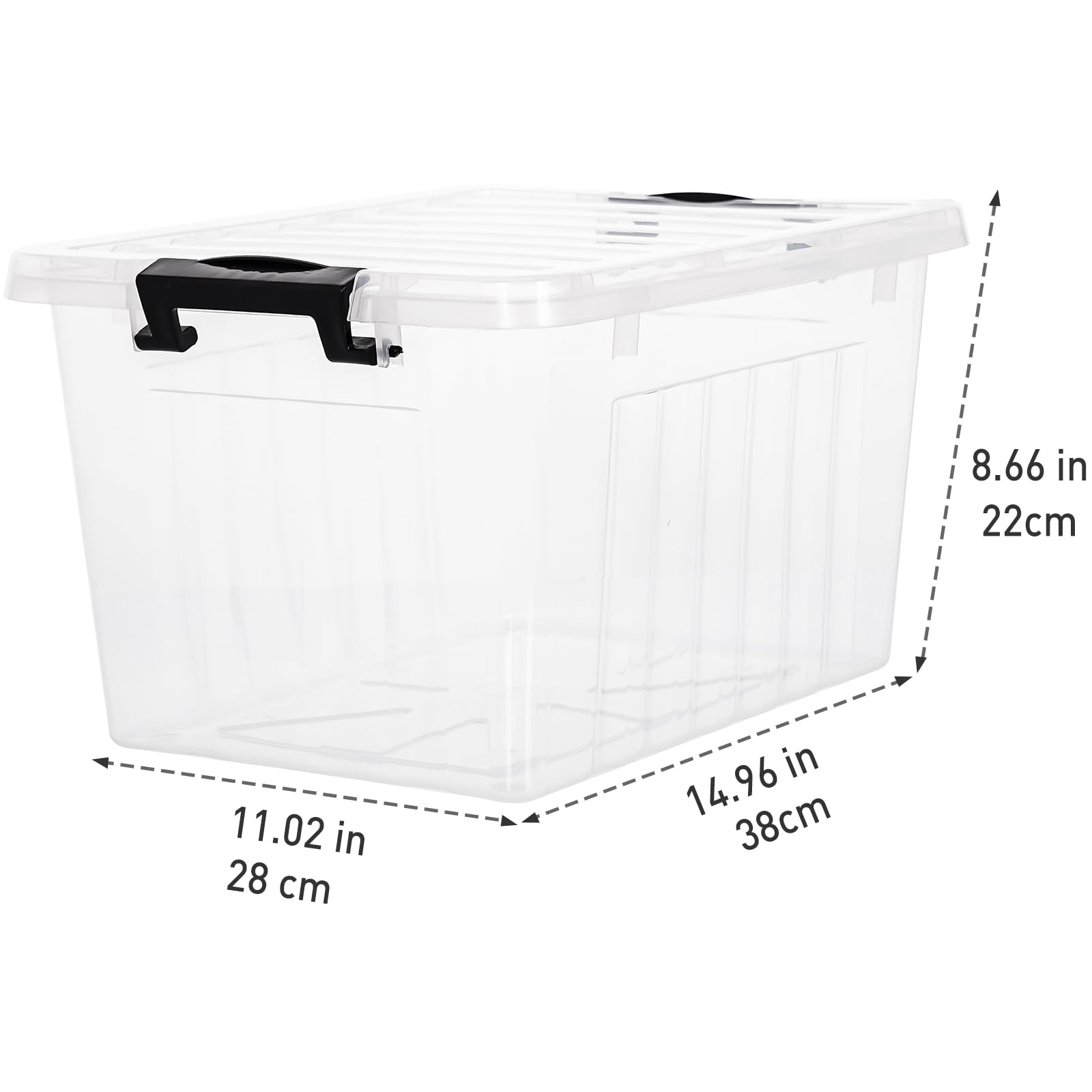 Clear White Stackable Storage Bins with Lids – 22 Qt Large Capacity Home Organization Set (6 Pack)