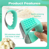 Stainless Steel Garlic Press Rocker – Easy Grip Garlic Crusher & Mincer