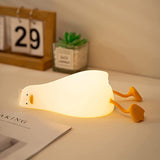 Cute Silicone Duck Night Light Rechargeable LED Dimmable Nursery Bedside Lamp for Kids & Baby Room