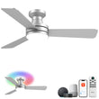 Homlit 42” Smart RGB Ceiling Fan with Music Sync, Alexa Control & Whisper-Quiet DC Motor – Silver