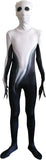 Kids Shadow Demon Halloween Costume – Unisex Black & White Ghost Bodysuit with Hood for Boys & Girls