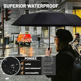 Compact Automatic Windproof Travel Umbrella – Waterproof UV Protection Folding Umbrella (Black)