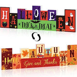 Reversible Wooden Table Sign – “Trick or Treat” & “Give and Thanks” Double-Sided Halloween & Thanksgiving Décor