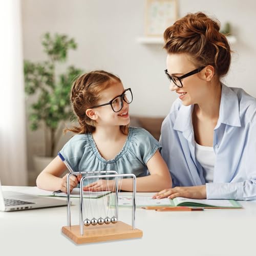 Smilesorg Newton’s Cradle Balance Balls Kinetic Desk Toy Physics Motion Display for Office Décor & Educational Fun