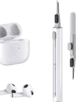3-in-1 Earbuds Cleaning Pen with Precision Brush & Metal Tip – Wireless Headphone Care Tool White Gray
