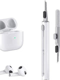 3-in-1 Earbuds Cleaning Pen with Precision Brush & Metal Tip – Wireless Headphone Care Tool White Gray